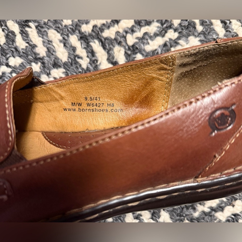 BORN Leather Slip On Loafer in Chestnut Brown Size 9.5 - Picture 3 of 8